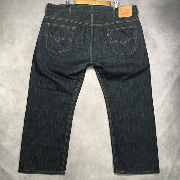 Levis Mens 569 Loose Straight Fit Blue Jeans size 42x30 Cotton Dark Denim Pants - Picture 5 of 16